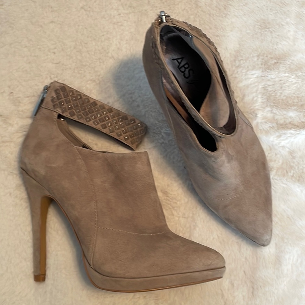 ABS Suede Studded Heels - Size 6